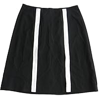 Jones New York Collection Petite Size 4P Stretch Front Pleats A-Line Skirt Jet Black/White