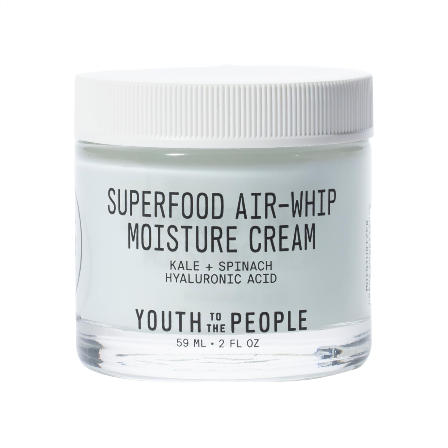 Youth To The People Air-Whip Moisture Face Cream - Gel Moisturizer & Face Primer - Lightweight Green Tea + Hydrating Hyaluronic Acid Moisturizer for Sensitive Skin (2oz)