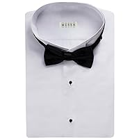 Men's Slim Fit Convertible Cuff Cotton-Blend Laydown & Wingtip Collar Tuxedo Shirt - Cufflinks & Bow Tie Included
