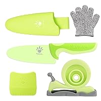 Kids Chef Knife Set, Stainless Steel Kids Knife Set for Real Cooking With Peeler, Safe Protective Glove, BPA-free Kids Kitchen Cooking Kit for Cutting