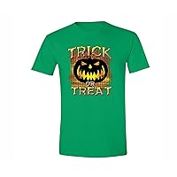 Men's Trick Treat Bones Halloween Pumpkin Crewneck Short Sleeve T-Shirt