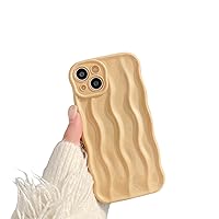 Beautiful electroplated Wavy Cell Phone case, Shockproof Full wrap Bumper for Girls, for 15 14 13 11 12 Pro Max, Personalized Protective Back Cover Tan