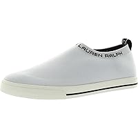 Lauren Ralph Lauren Women's Fashion Sneaker, Optic White/Black, 5