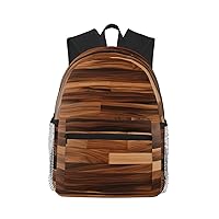 Wood Grain Print Backpack For Women Men, Laptop Bookbag,Lightweight Casual Travel Daypack