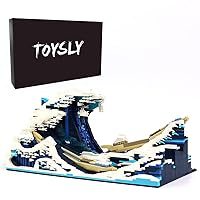TOYSLY Great Wave Building Block Set for Adults Men Women, Japanese Art Display Model for Home or Office, DIY Assembly Construction Toy, Gift for 8-12 Years Old Boys, New 2023(1830 Pcs)