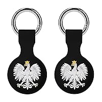 Coat of Arms Polska Poland Eagle Anti-Scratch Protective Case Cover Compatible with AirTag with Keychain 2PCS