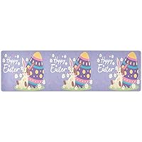 Cute Rabbit Laying on A Painted Egg Easter Trivet Table Runner 40 Inches Long Trivet for Hot Pots and Pans/Hot Dishes,Table Protector Heat Up to 230F, Decorative Hot Plates Mat for Kitchen Countertop