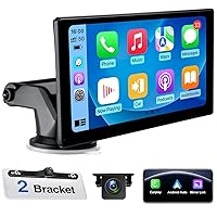 [Upgrade] Portable Wireless Carplay Android Auto Car Stereo with Backup Camera, 9'' Drive Mate Carplay Screen for Cars, Bluetooth, Navigation, Mirrorlink, Car Radio Receiver (BT Channel)