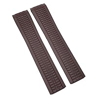 21mm Curved End Brown Rubber Watch Strap For Patek Philippe Aquanaut 5167
