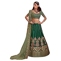 Indian Bottle Green Georgette Embroidery Wedding Mehndi Occasion Designer Custom to Measure Lehnga Muslim Trend Party