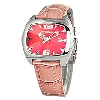 Chronotech Unisex Adult Analogue Quartz Watch with Leather Strap CT2188L-07, pink, Ribbon