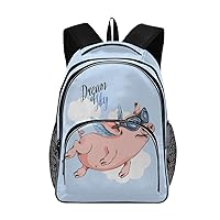 ALAZA Flying Pig with Sunglasses Business Travel Hiking Camping Rucksack Pack for Men and Women