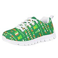 St Patricks Day Kids Tennis Shoes Girls Outdoor Walking Shoes Comfortable Child Sneakers Super Light Breathable Running Shoes Size 11-5
