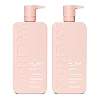 MONDAY HAIRCARE Volume Shampoo + Conditioner Set (2 Pack) 27oz Each for Thin, Fine, and Oily Hair, Made from Coconut Oil, Ginger Extract, & Vitamin E, 100% Recyclable Bottles