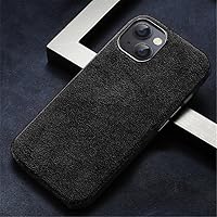 Case Suede Leather Phone Case for iPhone 14 13 Pro Max 13 Mini 14 Plus Case Magnetic Back Cover,Black,for iPhone 14 Pro