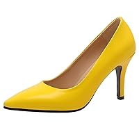 Women Stiletto Pumps, High Heel Pumps Pointed Toe Slip On Dress Pumps Simple Party Shoes, Size 2-15.5