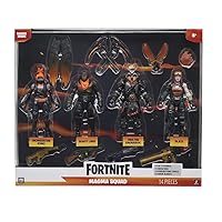 Fortnite FNT1157 Molten Legends (Squad Mode) -Four 4-inch Articulated Figures with Weapons, Harvesting Tools, and Back Bling, Multicolored