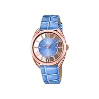 Women's Quartz Watch with Blue Dial Analogue Display and Blue Leather Strap 18226/2