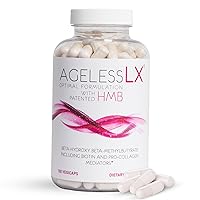 AgelessLX Supplement for Women with HMB, Collagen Enhancers Vitamin D3 and K2, Horsetail and Biotin - Builds Lean Sculpted Muscle, Glowing Skin and Thicker, Stronger Hair and Nails