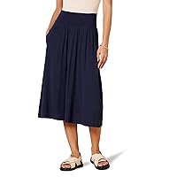 Amazon Essentials Women's Jersey Pull On Midi Length Skirt