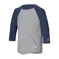 Champion Youth Raglan Baseball T-Shirt_Oxford Grey/Navy_XL