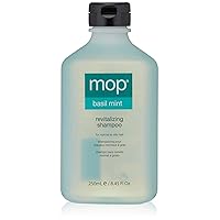 Basil Mint Revitalizing Shampoo for Normal to Dry Hair - Controls Oil, Non-Drying Hair & Scalp Cleanser - Adds Shine