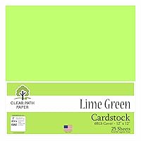 Clear Path Paper - Lime Green Cardstock - 12 x 12 inch - 65Lb Cover - 25 Sheets