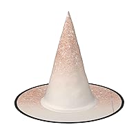 MQGMZ Mqgmzrose Gold Faux Glitter Print Enchantingly Halloween Witch Hat Cute Foldable Pointed Novelty Witch Hat Kids Adults