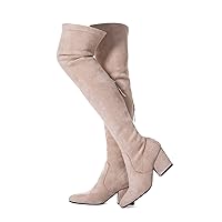 N.N.G Women Over the Knee Boots Thigh High Suede Block Winter Low Above Flat Long OTK Comfort Pointed toe