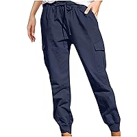 Relaxed Fit Cargo Pants Women Plus Size Drawstring Casual Elastic Waist Pants Fashion Y2K Teen Girls Stretchy Trousers