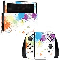 MightySkins Glossy Glitter Skin for Nintendo Switch - Splash of Color | Protective, Durable High-Gloss Glitter Finish | Easy to Apply, Remove, and Change Styles | Made in The USA