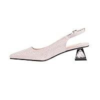 Lady Couture Ruby Glitter Metal Heel Slingback