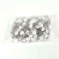 OsoCozy Cloth Diaper Nappy Pins 100 Packs - 100 Stainless Steel Safety Pins with Locking Plastic Heads. Durable, Safe and Cute 2.2 Inches Long (White)