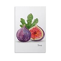 MoDma Fig Botanical Print - Fig Watercolor Painting Kitchen Wall Decor Purple Fruit Posters Wall Art Pictures for Kitchen Decor Home Decoration Living Room Ideas Artwork Gifts Unframed 12x18inch14.99