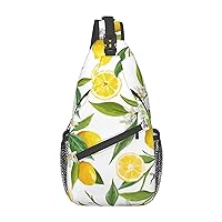 Sling Bag Fresh Banana Leaves Print Sling Backpack Crossbody Chest Bag Daypack For Hiking Travel