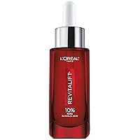 Revitalift 10% Pure Glycolic Acid Face Serum, Visibly Evens Tone & Reduce Wrinkles, Fragrance Free 1.0 fl oz (30ml)