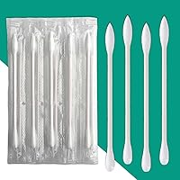 200 Pack Cotton Swab Individually Wrapped, Individually Wrapped Double Tipped Cotton Swabs Paper Sticks Cotton Buds(White, Round/Pointed End)