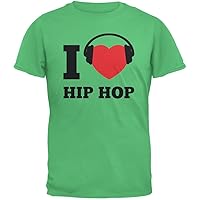 Old Glory I Heart Hip Hop Irish Green Adult T-Shirt - X-Large