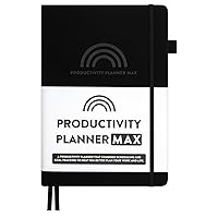 2024 Planner PRO MAX - Undated Daily, Weekly & Monthly Goal & Productivity Planner to Increase Productivity, Happiness & Achieve Your Goals - Start Anytime, 1 Year, Hardcover. (Black)