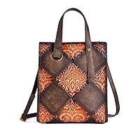 SMEJS Women Vintage Patchwork Handbag Women Crossbody Bag Handbag (Color : B, Size : About 26cm 12cm 30cm)