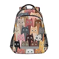 Cat Pattern Backpack for 1th- 6th Grade Boy Girl,School Backpack Cat Theme Toddler Bookbag,1