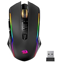 Gaming Mouse, Wireless Mouse Gaming with 8000 DPI, PC Gaming Mice with Fire Button, RGB Backlit Programmable Ergonomic Mouse Gamer, Rechargeable, 70Hrs for Windows, Mac Gamer, Black