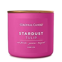 Colonial Candle Stardust Tulip Scented Jar Candle, Pop of Color Collection, 3 Wick, 14.5 oz - Up to 60 Hours Burn