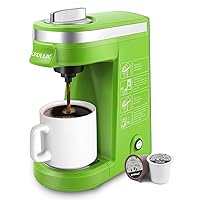 Single Serve Coffee Maker, Small Single Cup Coffee Maker for K pod and Ground Coffee, Green