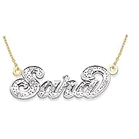 RYLOS Necklaces For Women Gold Necklaces for Women & Men 925 Yellow Gold Plated Silver or Sterling Silver Personalized 0.10 Carat Diamond Nameplate Necklace Special Order, Made to Order Necklace