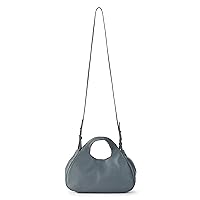 The Sak Rylan Mini Satchel in Leather, Convertible Purse with Adjustable Crossbody Strap, Dusty Blue