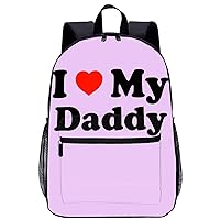 I Love My Daddy 17 Inch Laptop Backpack Lightweight Work Bag Business Travel Casual Daypack