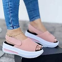 7-14DAY DELIVERY - Ladies Casual Fish Mouth Beach Outdoor Thick Bottom Wedge Sports SandalsWedges Sandals Sport Platforms Peep Casual Women's Fashion Toe Beach Shoes Women's Casual Shoes