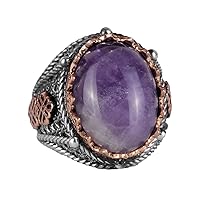 925 Solid Sterling Silver Ring, Real Natural Gemstone Ring For Men, Unique Ring