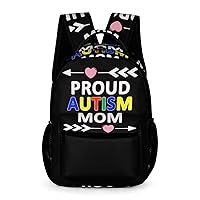 Proud Autism Mom Backpack Adjustable Strap Laptop Backpack Casual Business Travel Bags for Women Men
